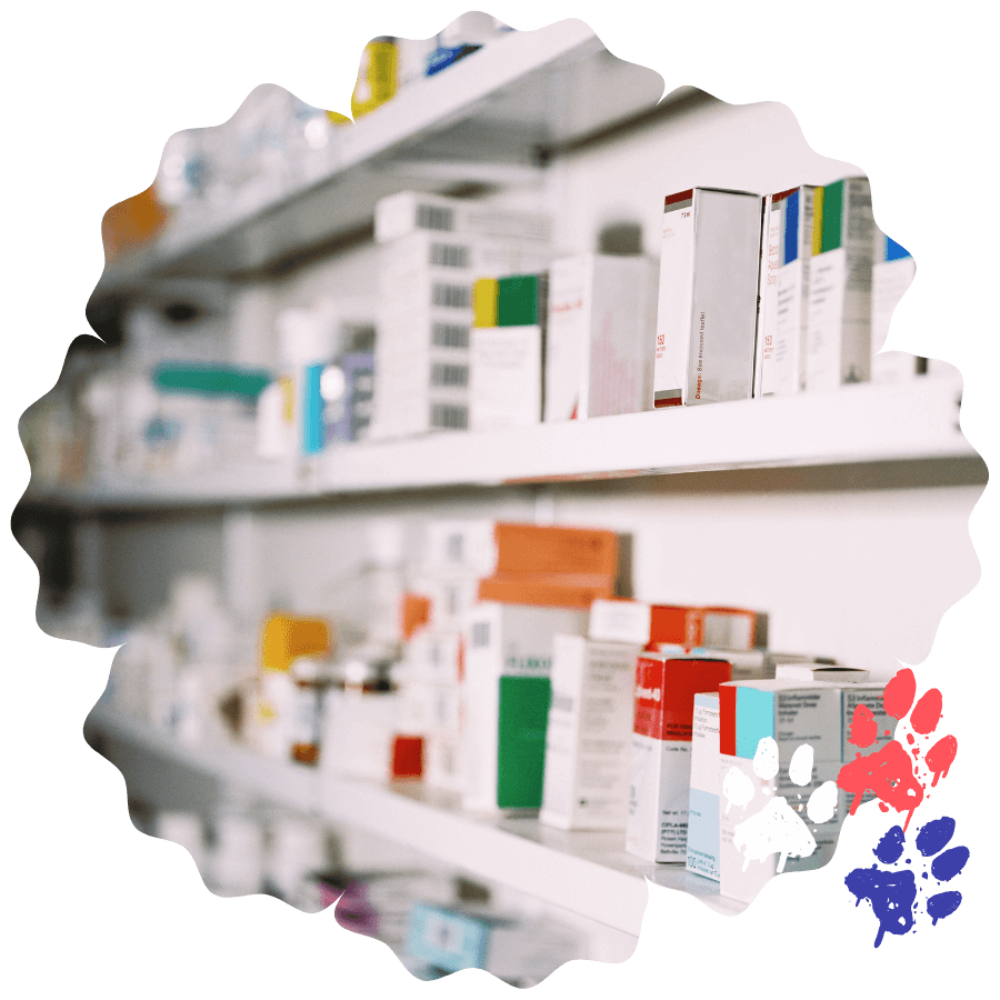 Medicines on a shelf in pharmacy